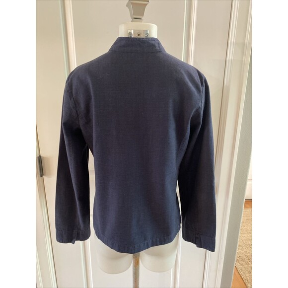 Eileen Fisher Navy Blue Cotton Button Up Light Boxy Jacket -Size S - Picture 6 of 12